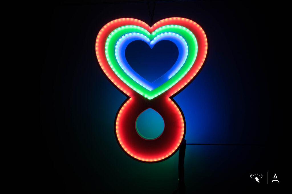 Heart Beacon — full RGB color cycle