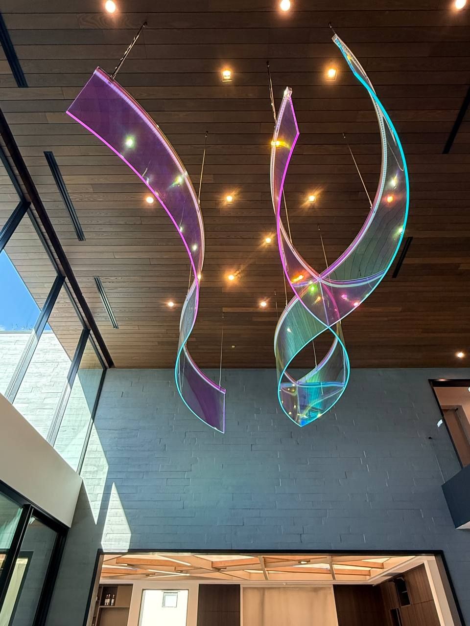 Dichroic light sculpture by 42 Audio Visual